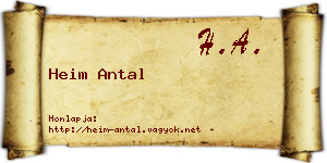 Heim Antal névjegykártya